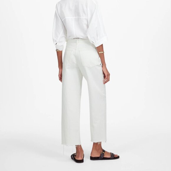 Madewell Low-Slung Baggy Crop in Pure White size 27 - Picture 3 of 11